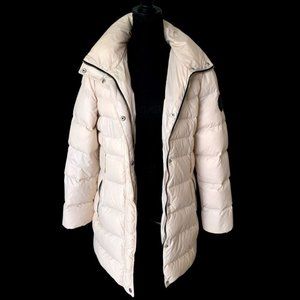 Beige warm  puffer coat with a hood size M
